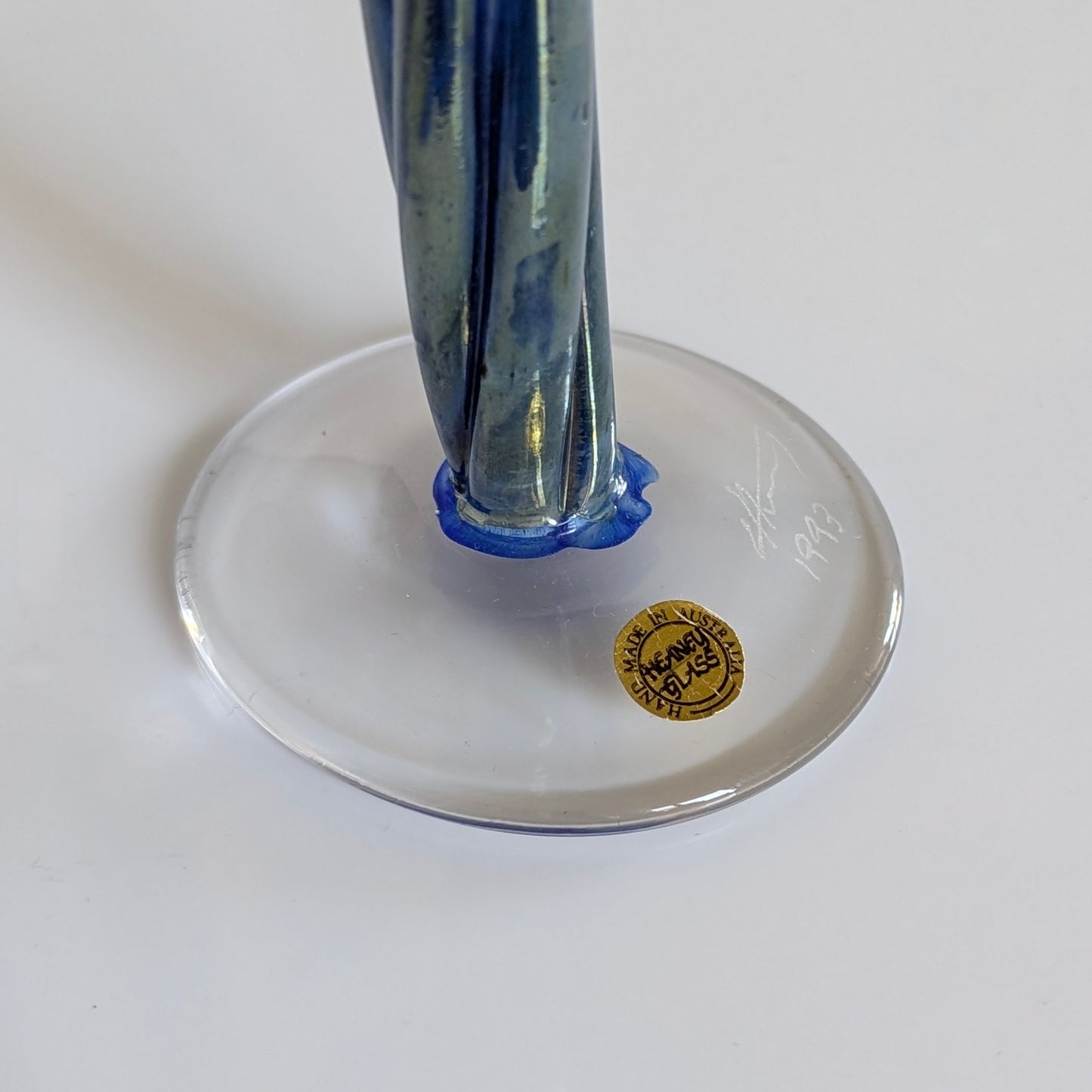 A Colin Heaney 'Atlantis Series' Iridescent Glass Chalice, 1993