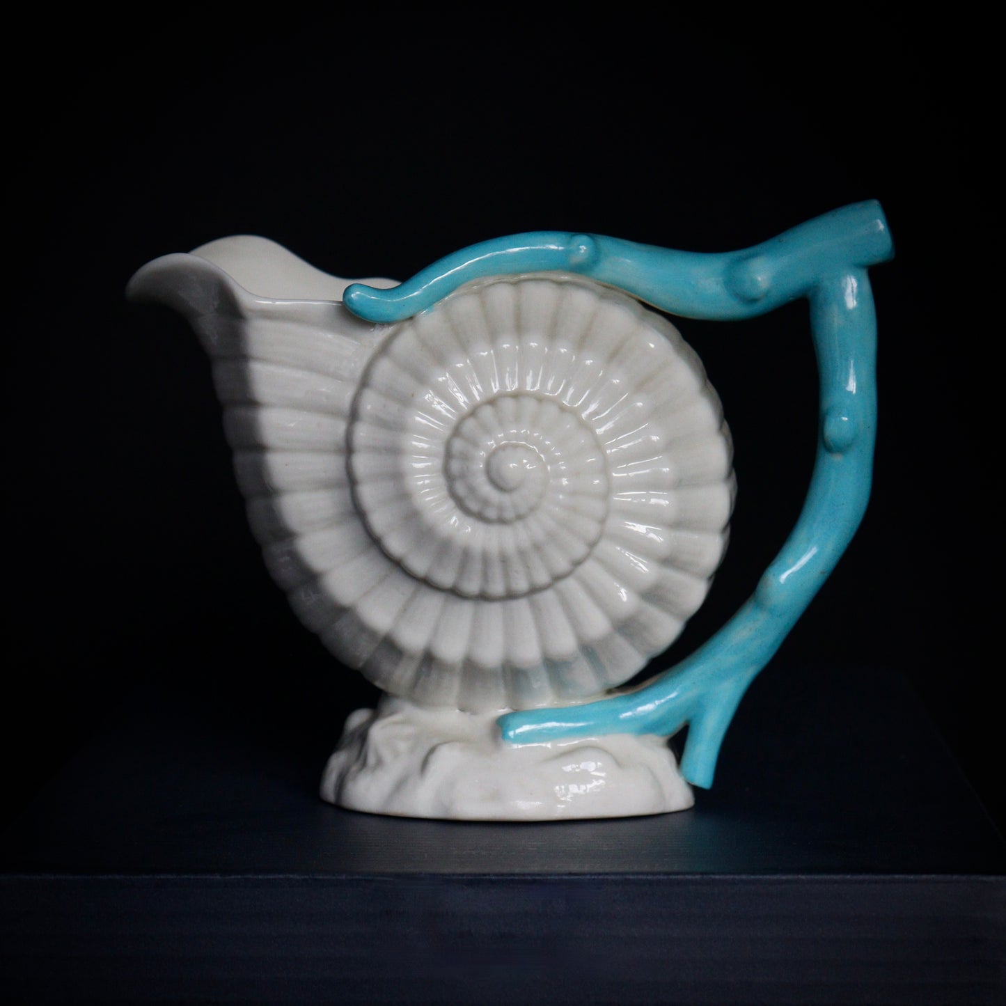 A Belleek Porcelain Nautilus Shell Jug, c1863-1890