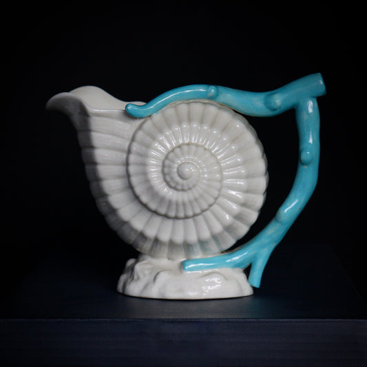 A Belleek Porcelain Nautilus Shell Jug, c1863-1890