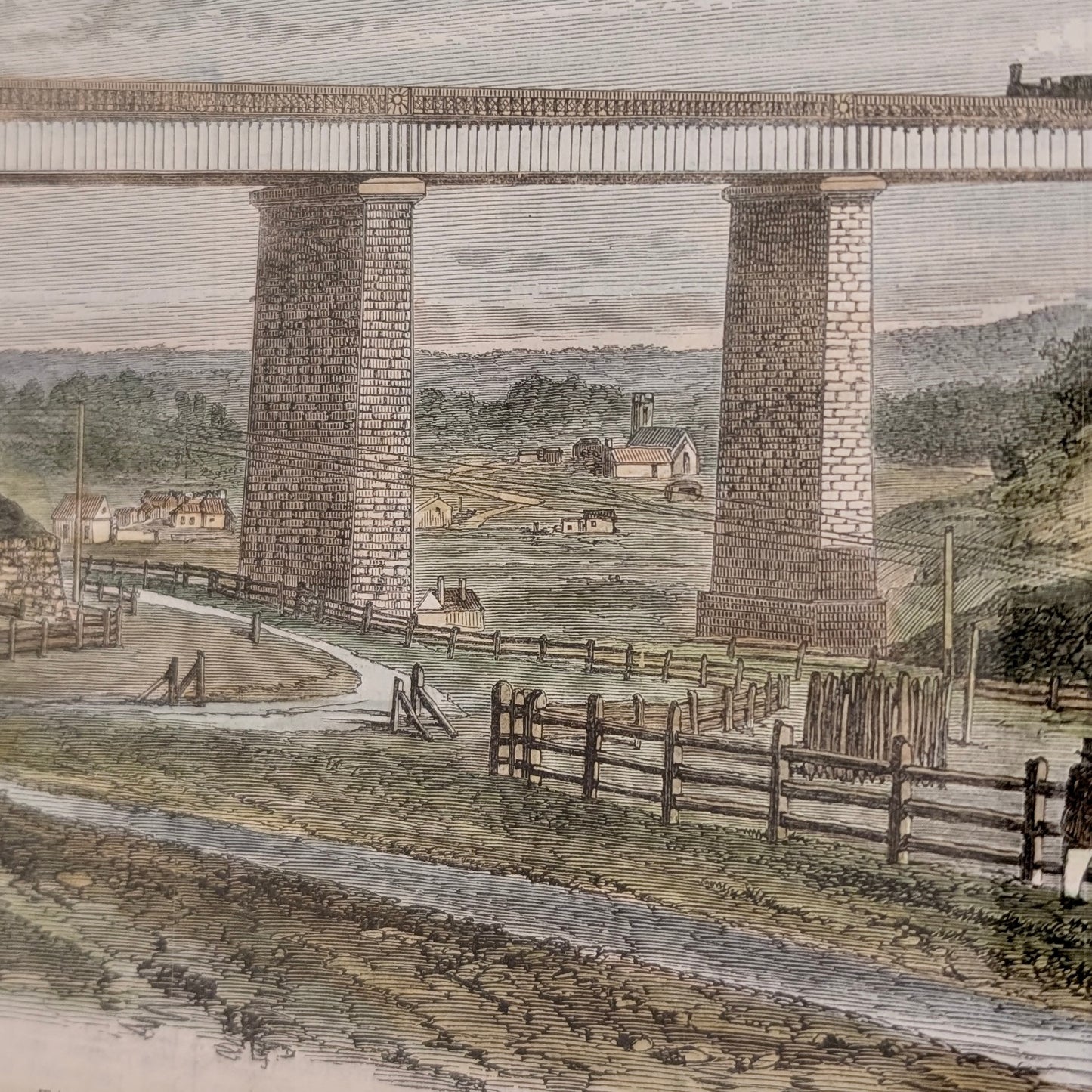 'Tarradale Viaduct, on the Melbourne and Sandhurst Railway' Engraving, c1864
