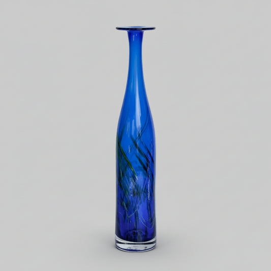 A Handblown Scandinavian Blue Art Glass Vase