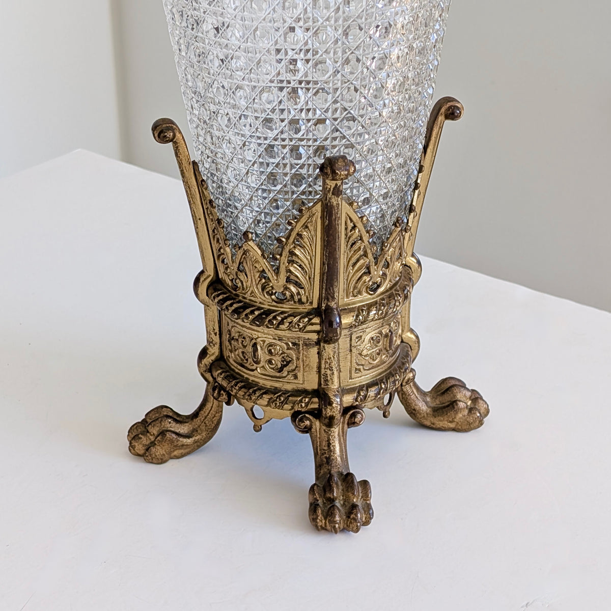 A Substantial 19th Century French Cut Crystal & Ormolu Vase