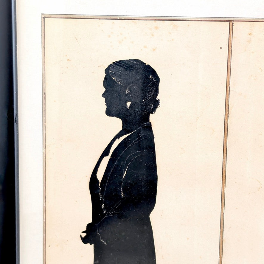 Framed Paper-Cut Silhouette Portraits by Baron Scotford (USA), c1934