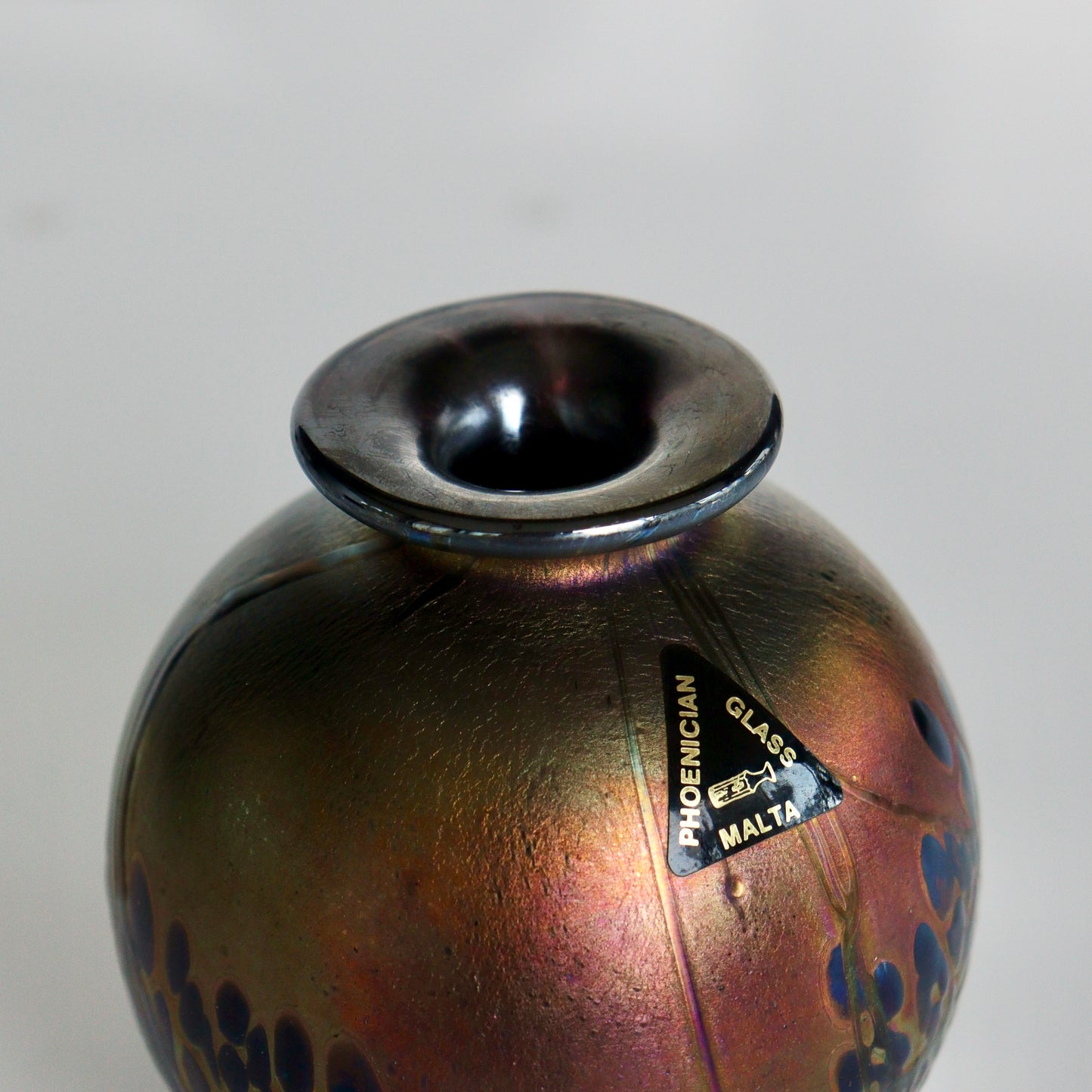 Phoenician Glass (Malta) Iridescent Vase