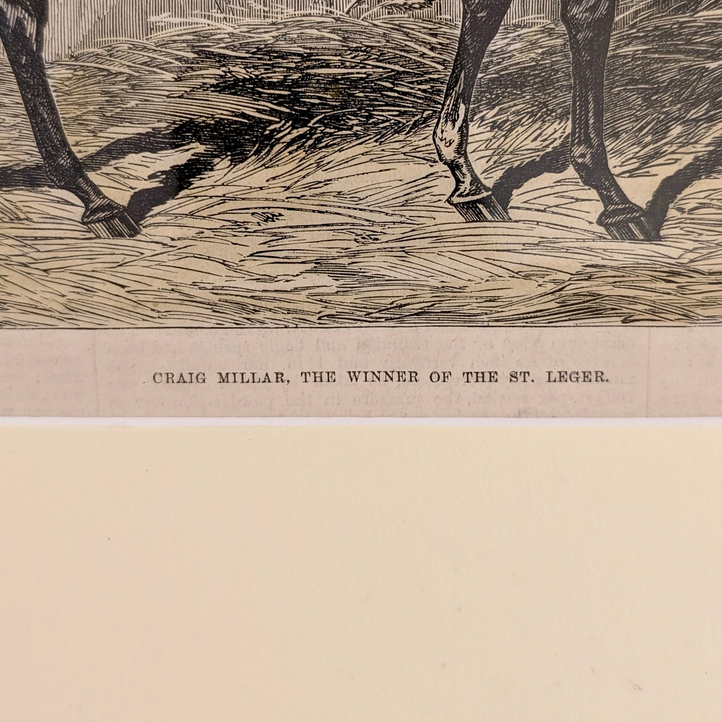 Hand Coloured 'Horse Racing' Woodblock Engraving, c1875