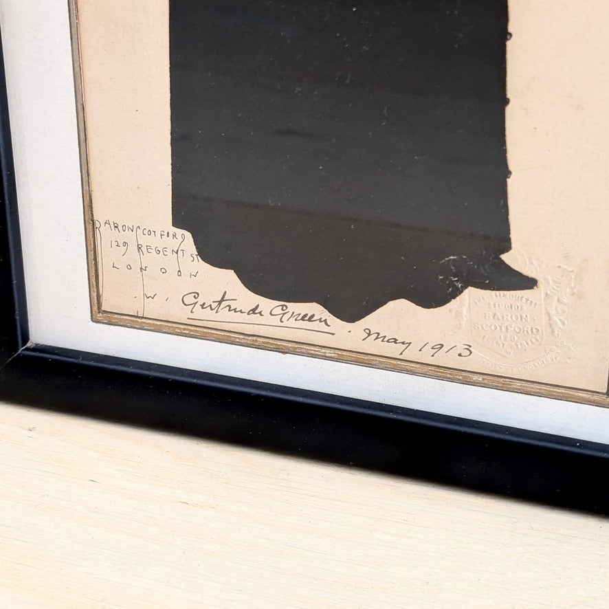 Framed Paper-Cut Silhouette Portraits by Baron Scotford (USA), c1913