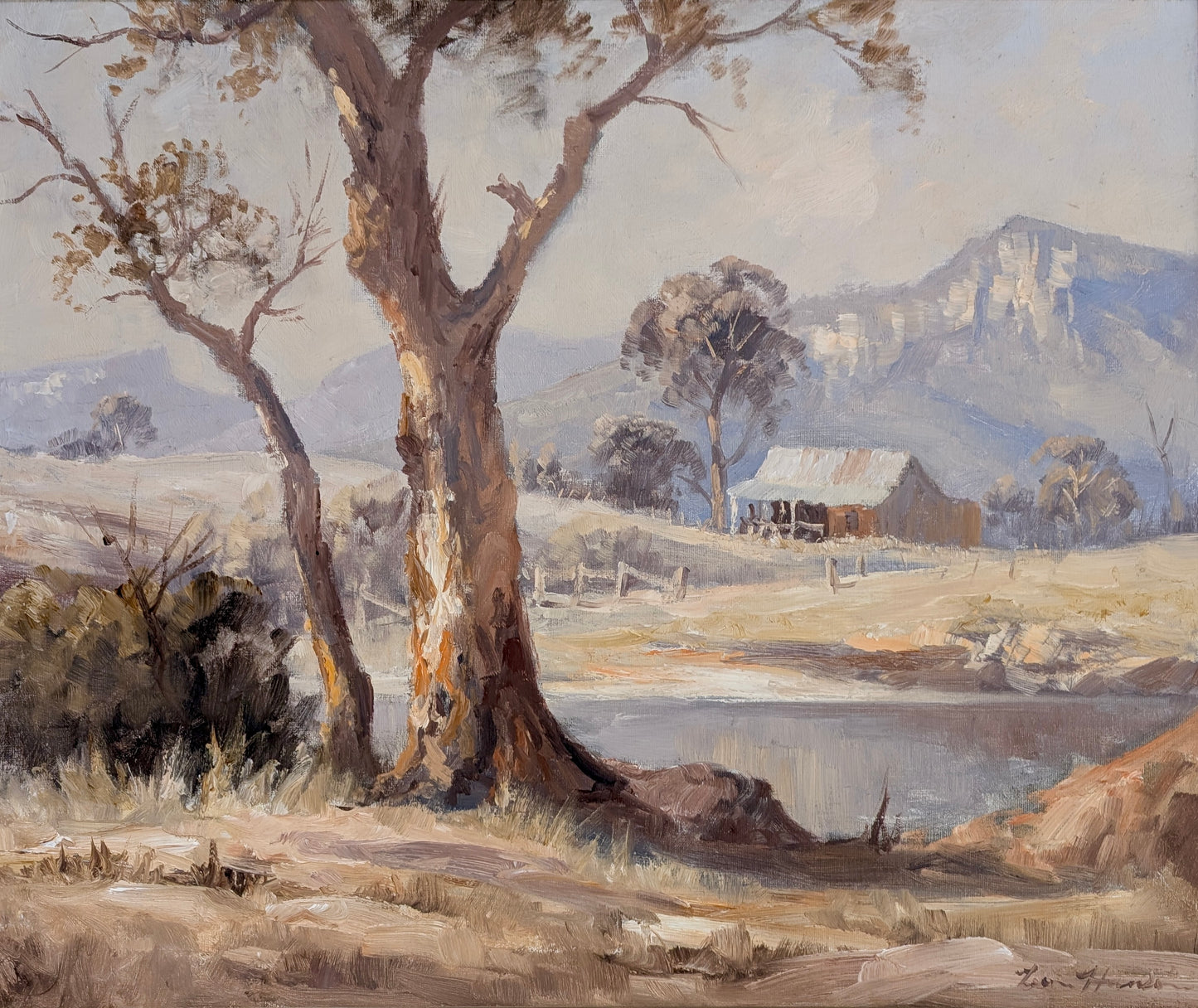 Leon Hanson 'River Gums Morning Light - Carpenter Valley NSW', Oil