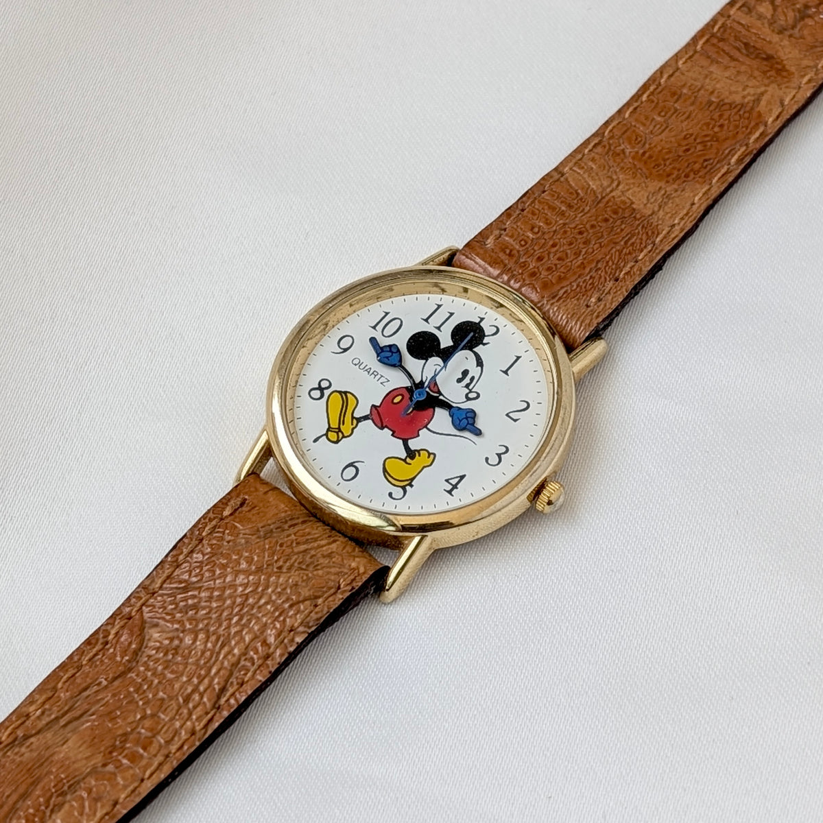 An Original Vintage Mickey Mouse Watch in 18ct Gold Plate