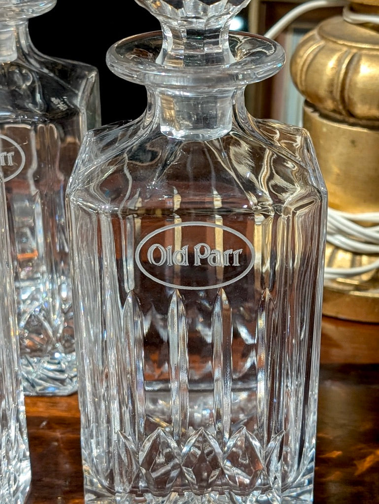 A Rare Matching Set of 6 Edinburgh Crystal Decanters for Old Parr Whisky