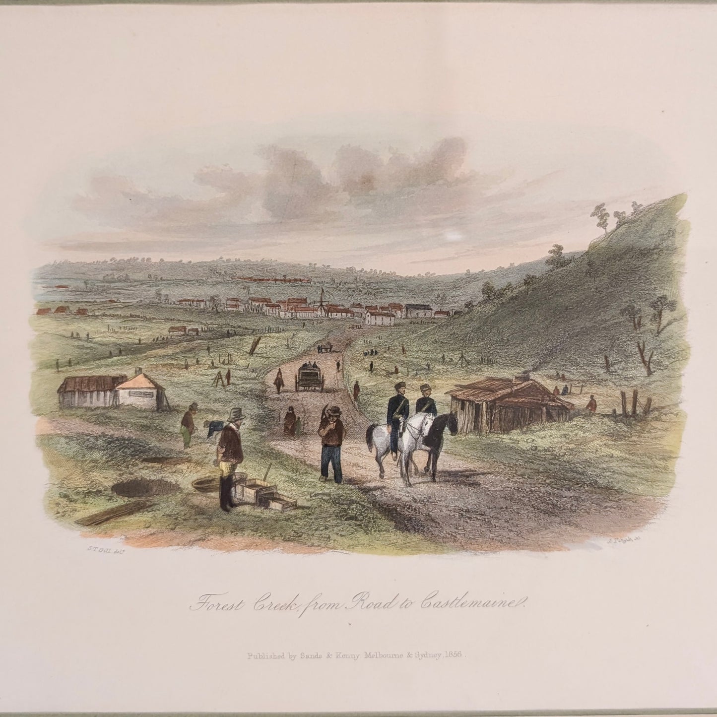 S. T. Gill 'Forest Creek from Road to Castlemaine' Engraving, c1856