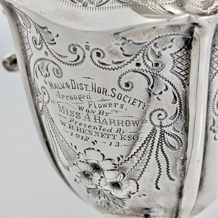 Malvern Horticultural Society Silver Plated Claret Jug, c1912