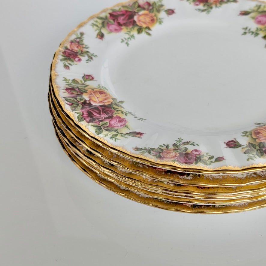 A Set of Six Royal Albert 'Old Country Roses' Entree Plates