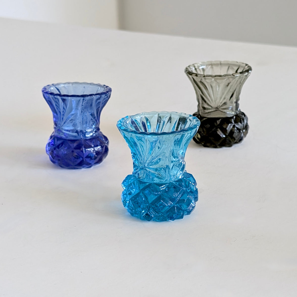 A Group of Three Australian Thistle Glass Vases