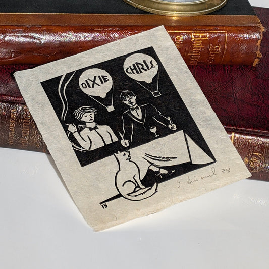 Ilme Simmul 'Dixie & Chris' Linocut, 1978