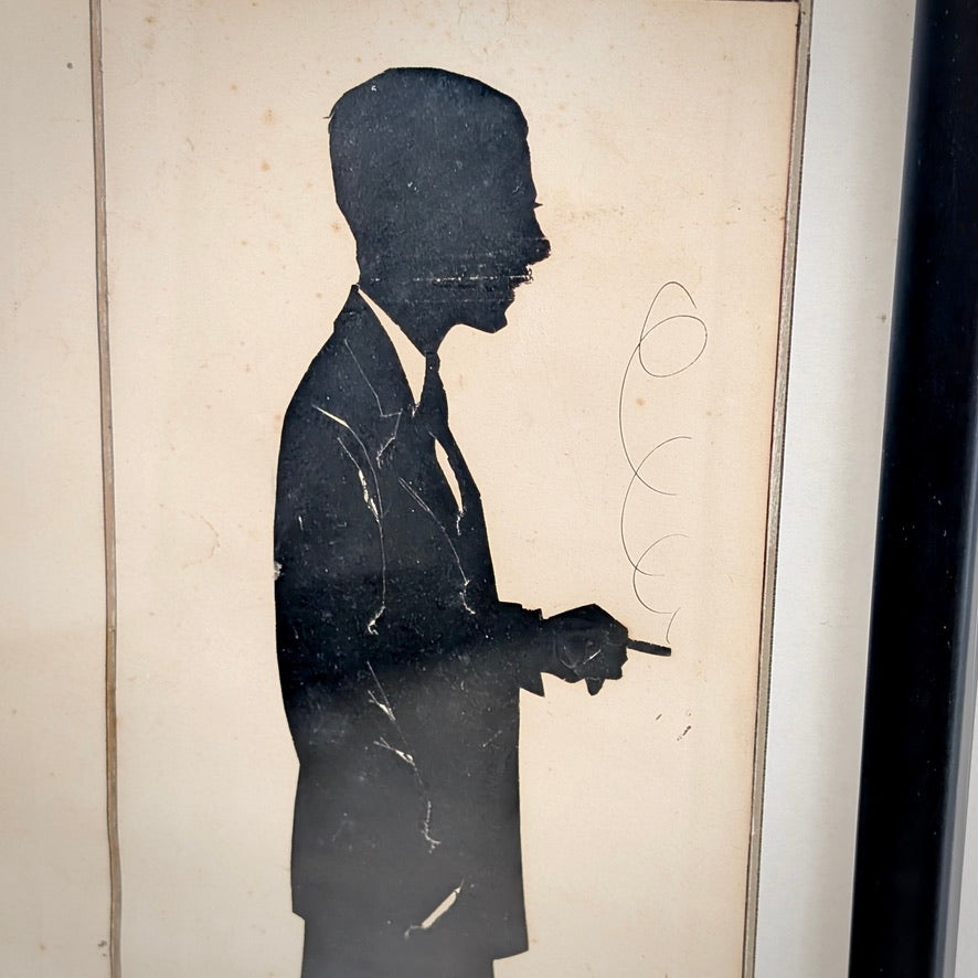 Framed Paper-Cut Silhouette Portraits by Baron Scotford (USA), c1934