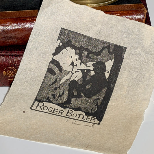 Ilme Simmul 'Roger Butler' Linocut, c1970's