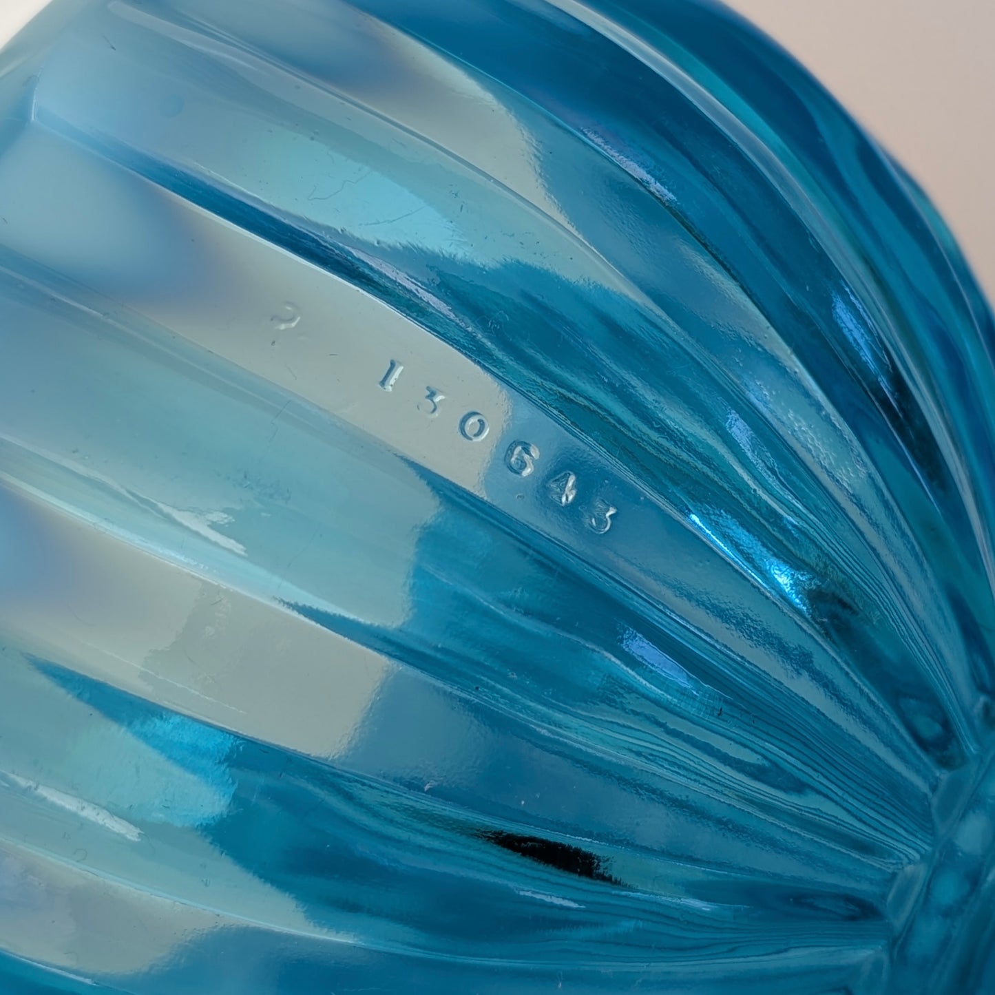 Davidson Blue Pearline 'Brideshead' Glass Footed Bowl, c1890's