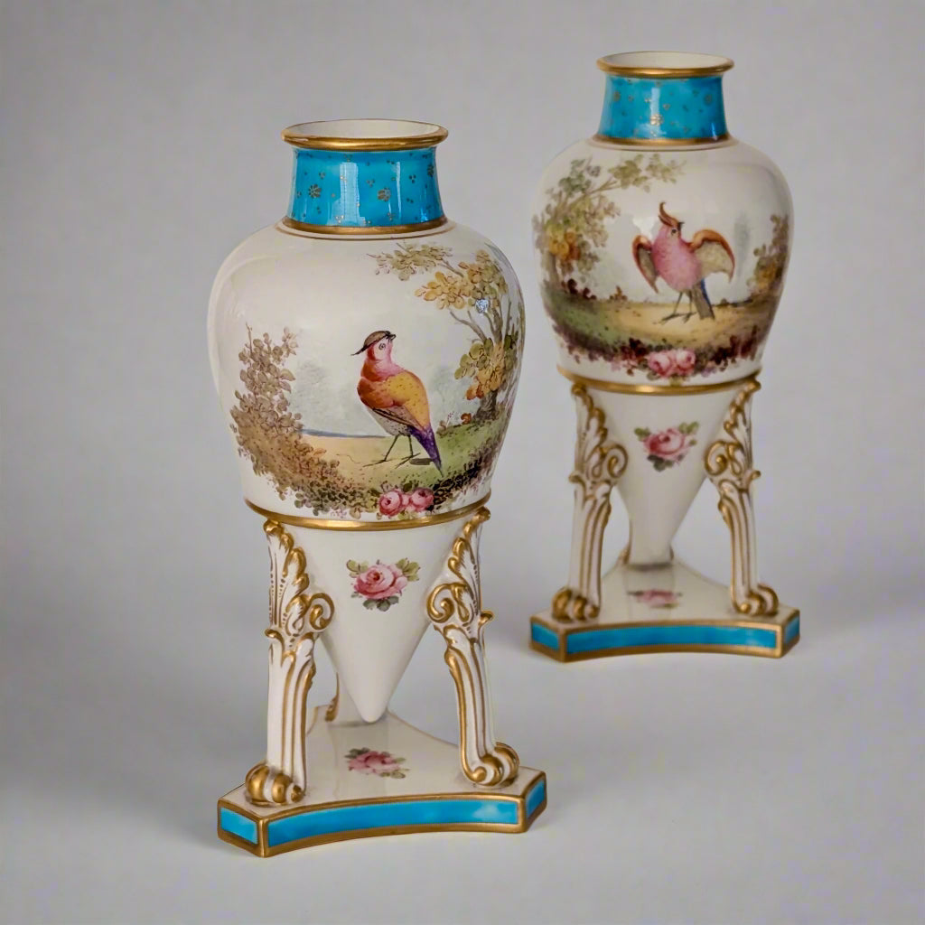 Royal Crown Derby Vases by Charles Harris, c1906