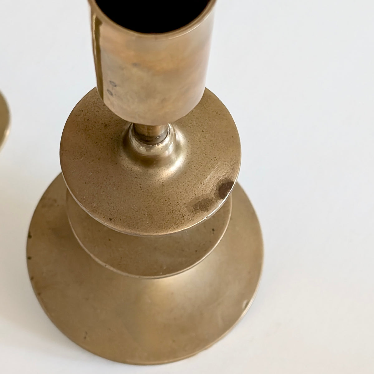 Pair of Mid Century Modern Brass Candlesticks, c1960