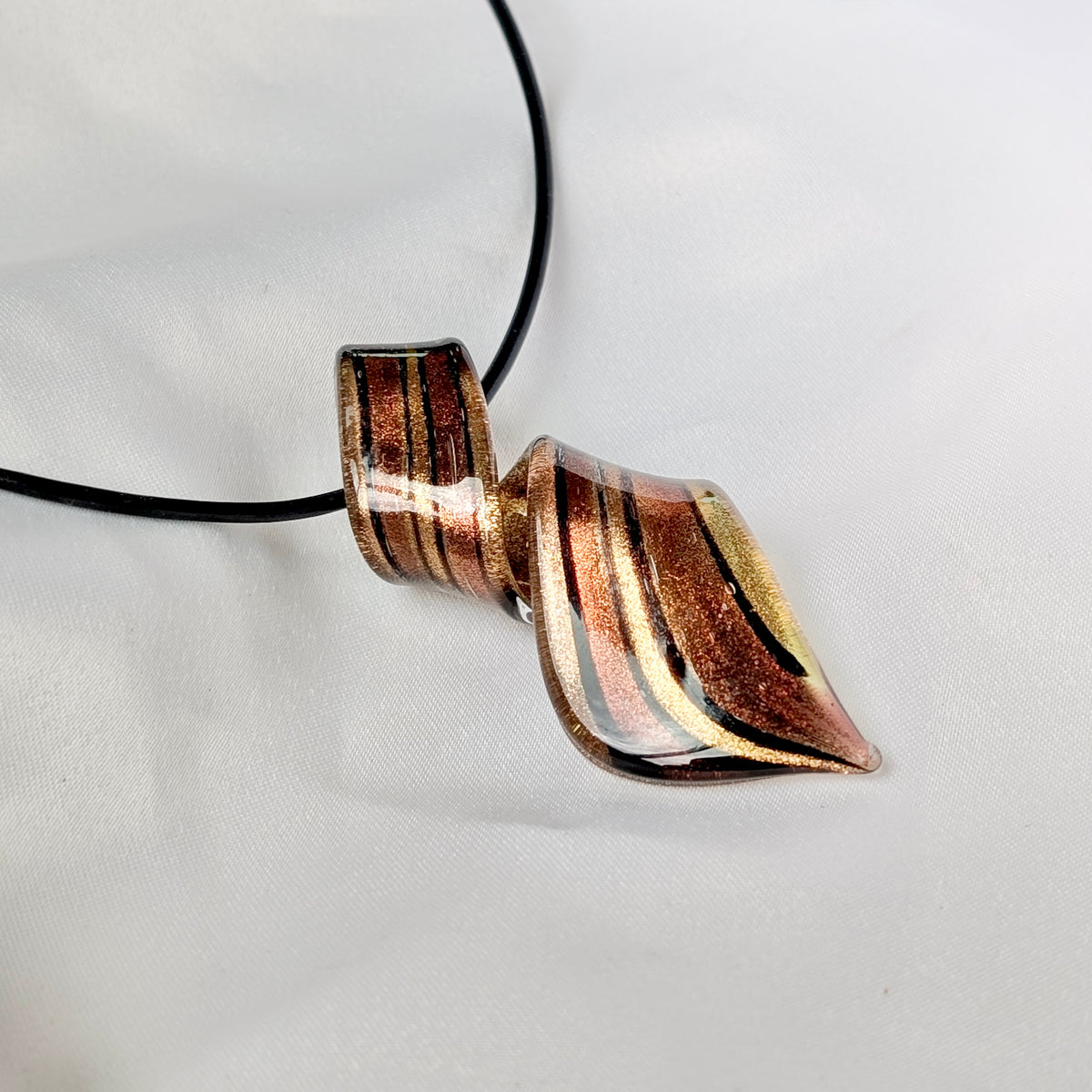 A Large Murano Glass Pendant on Neoprene Necklace
