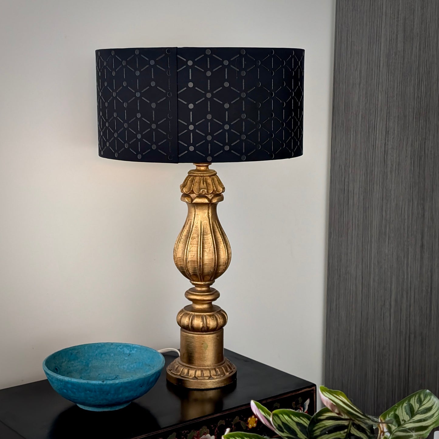 A Large Italian Giltwood Table Lamp, c1970