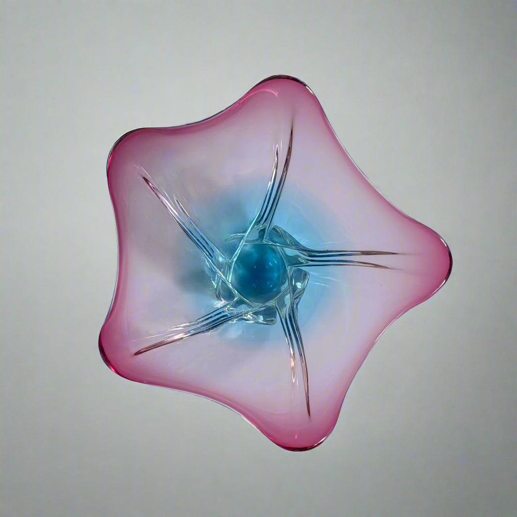 A Mid Century Ombre Glass Sculptural Bowl