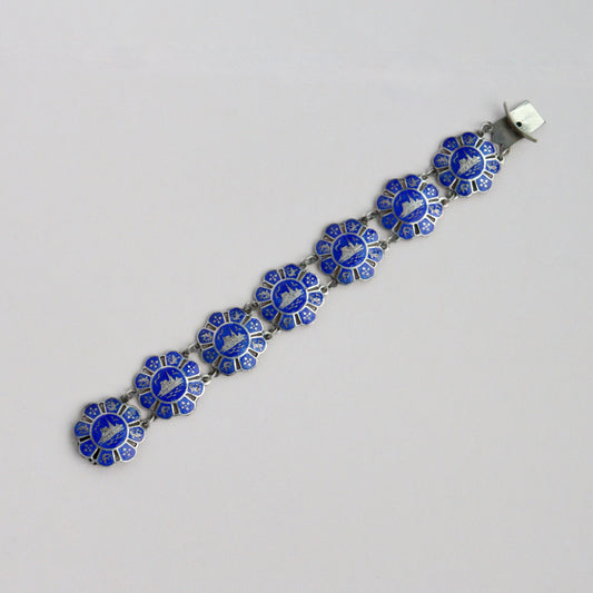 A Siam Sterling Silver Enamel Bracelet, c1970