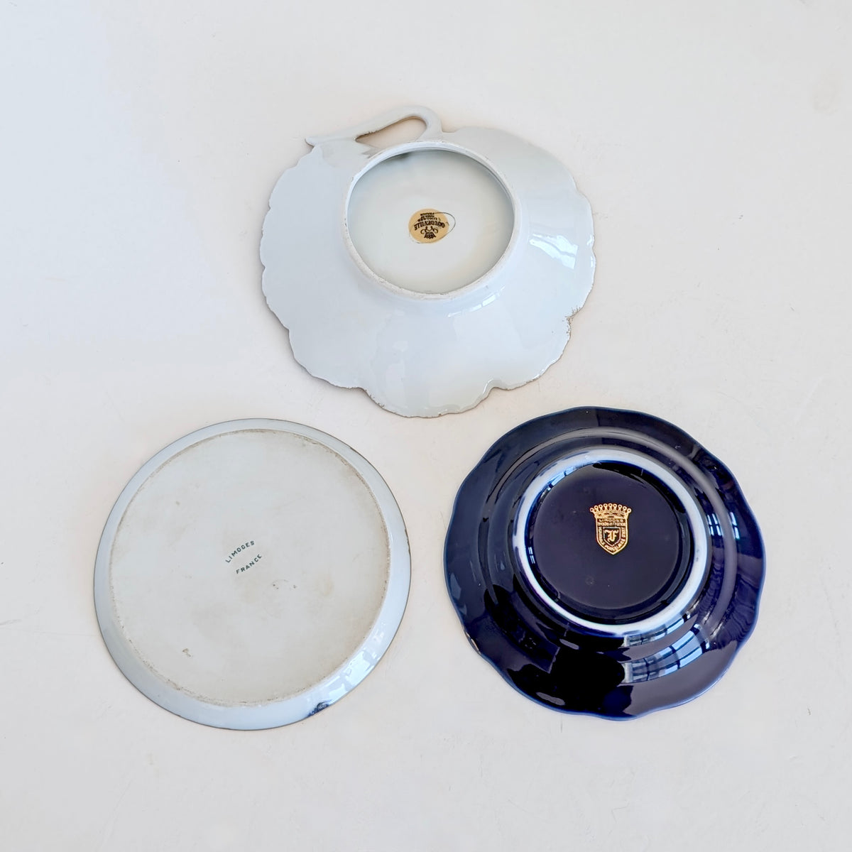 Three Pieces of Limoges France Porcelain, 20th Century