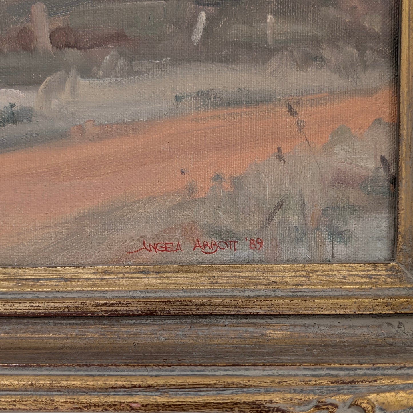 Angela Abbott (Australia, 1940-) "Basket Willow - Country Lane", Oil