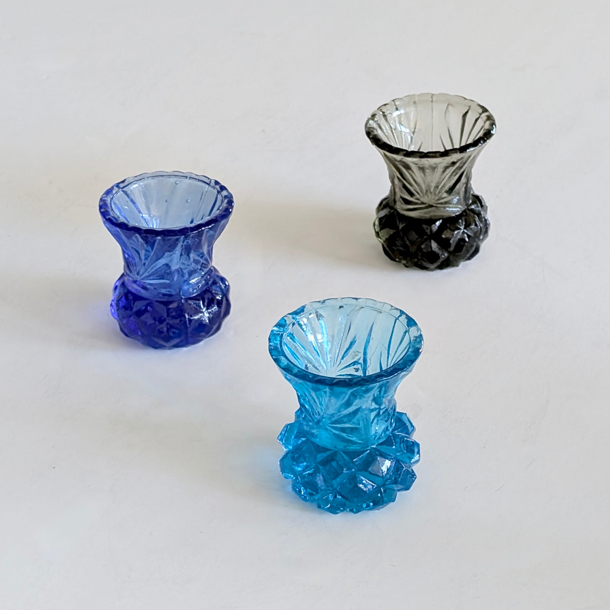 A Group of Three Australian Thistle Glass Vases