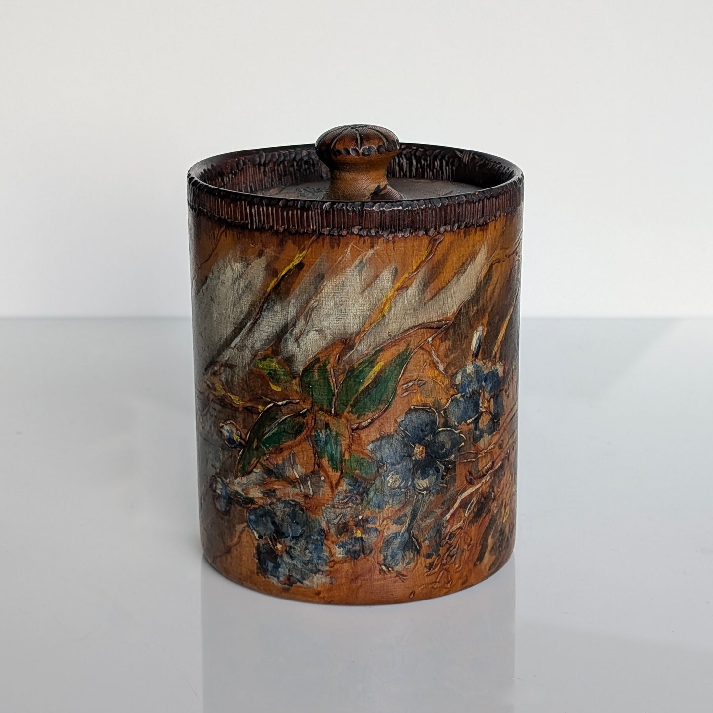An Australian Pokerwork Jar, c1930