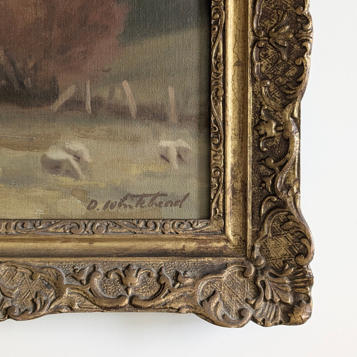 Dorothy Whitehead (1900-1995) "Sheep Grazing" Oil, c1927