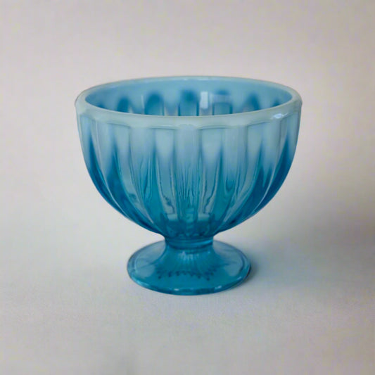 Davidson Blue Pearline 'Brideshead' Glass Footed Bowl, c1890's