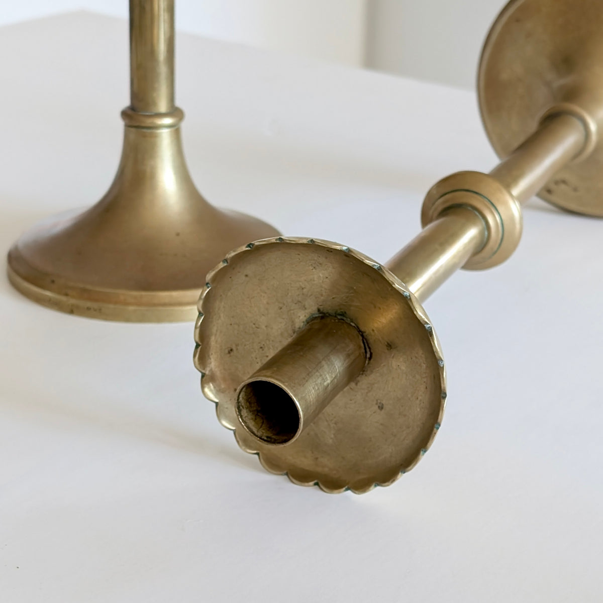 Pair of Large Australian Ecclestical Brass Altar Candlesticks by Pellegrini & Co