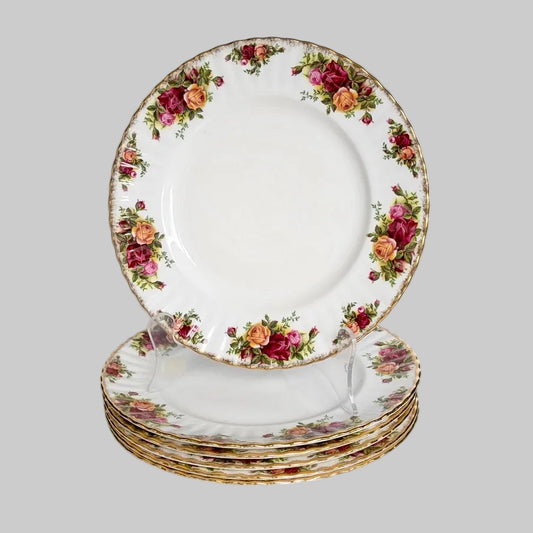 A Set of Six Royal Albert 'Old Country Roses' Large Dinner Plates