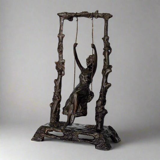 A Large Bronze 'Girl on Swing' Sculpture, 20th Century