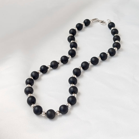 A Rare African Ebony & Sterling Silver Necklace for Calvin Klein