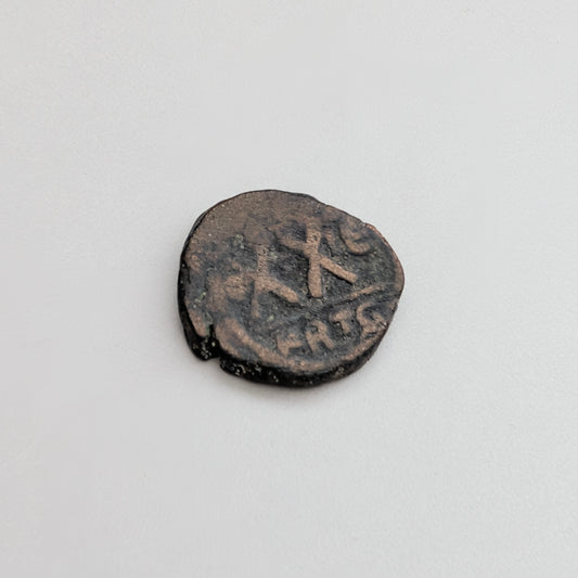 Ancient Byzantine Heraclius Half Follis Coin, circa 611/12 AD
