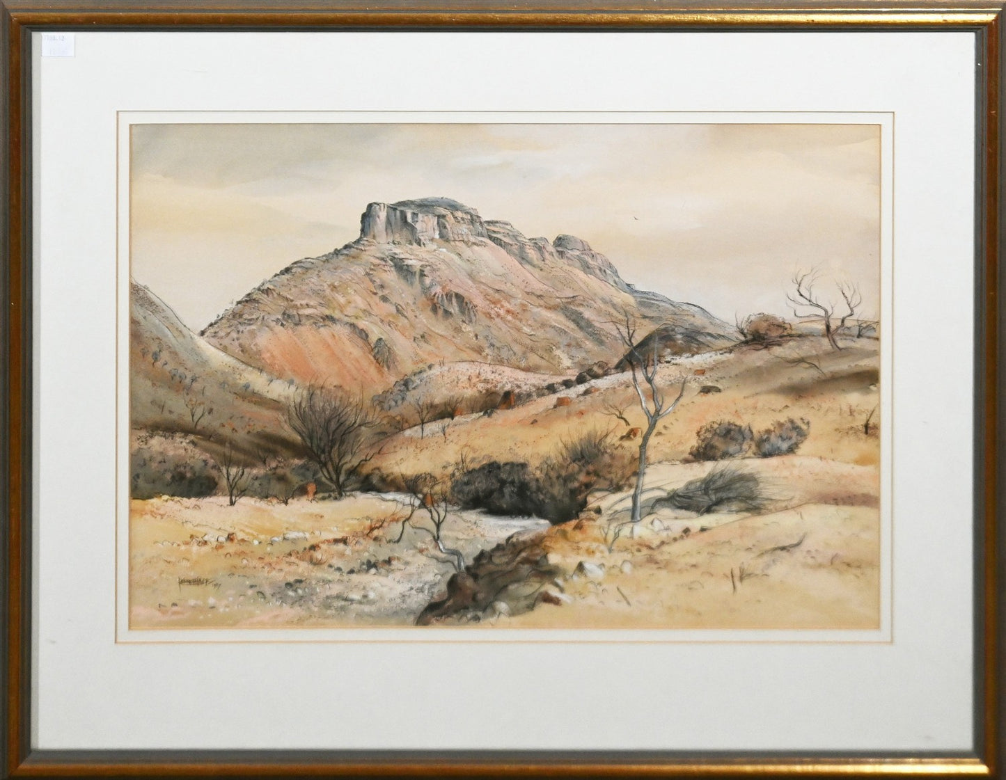 Kenneth Jack "Mount Chambers - South Australia" Watercolour, 1987