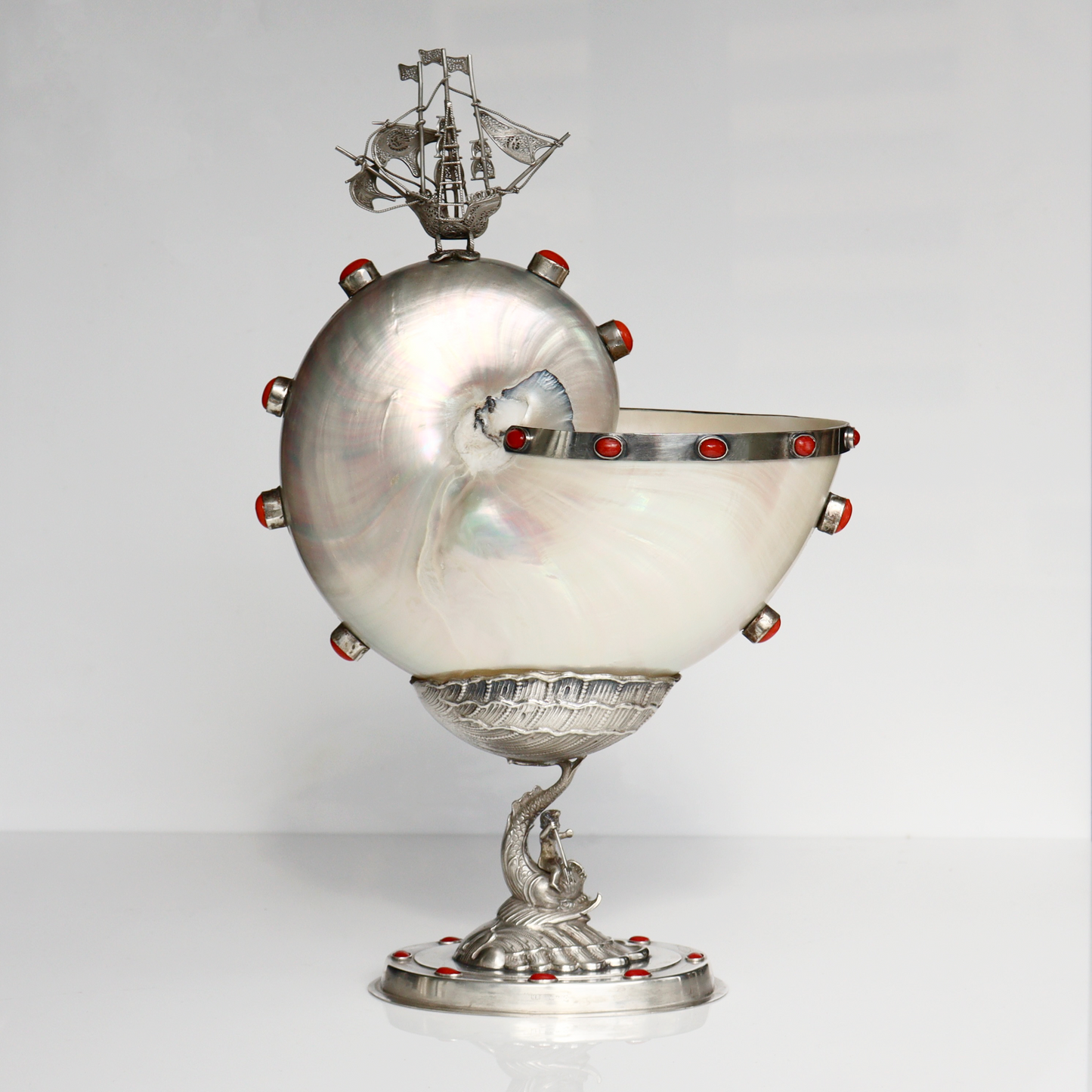 A 19th Century German .800 Silver Nautilus Cup